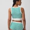 Camiseta sin costuras de canalé corta