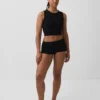 Camiseta sin costuras de canalé corta
