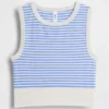 Camiseta sin costuras de canalé corta