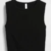 Camiseta sin costuras de canalé corta