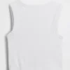 Camiseta sin costuras de canalé corta