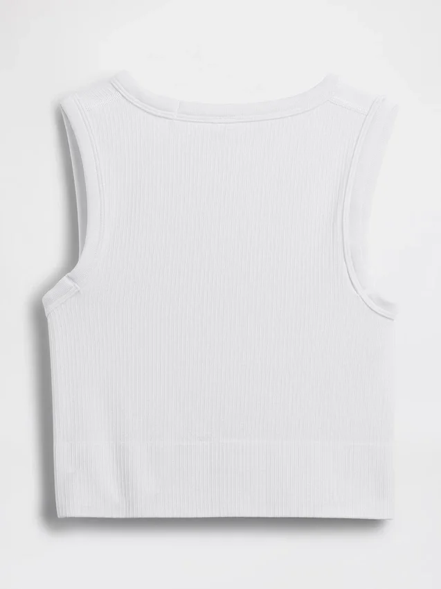 Camiseta sin costuras de canalé corta