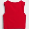 Camiseta sin costuras de canalé corta