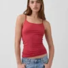 Camiseta sin mangas básica de punto tupido