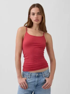 Camiseta sin mangas básica de punto tupido