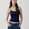 Camiseta sin mangas básica de punto tupido