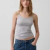 Camiseta sin mangas básica de punto tupido