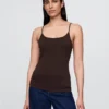 Camiseta sin mangas básica de punto tupido
