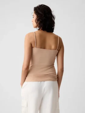 Camiseta sin mangas básica de punto tupido