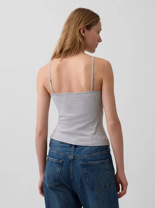 Camiseta sin mangas básica de punto tupido
