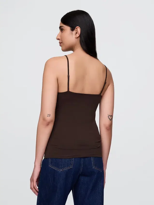 Camiseta sin mangas básica de punto tupido