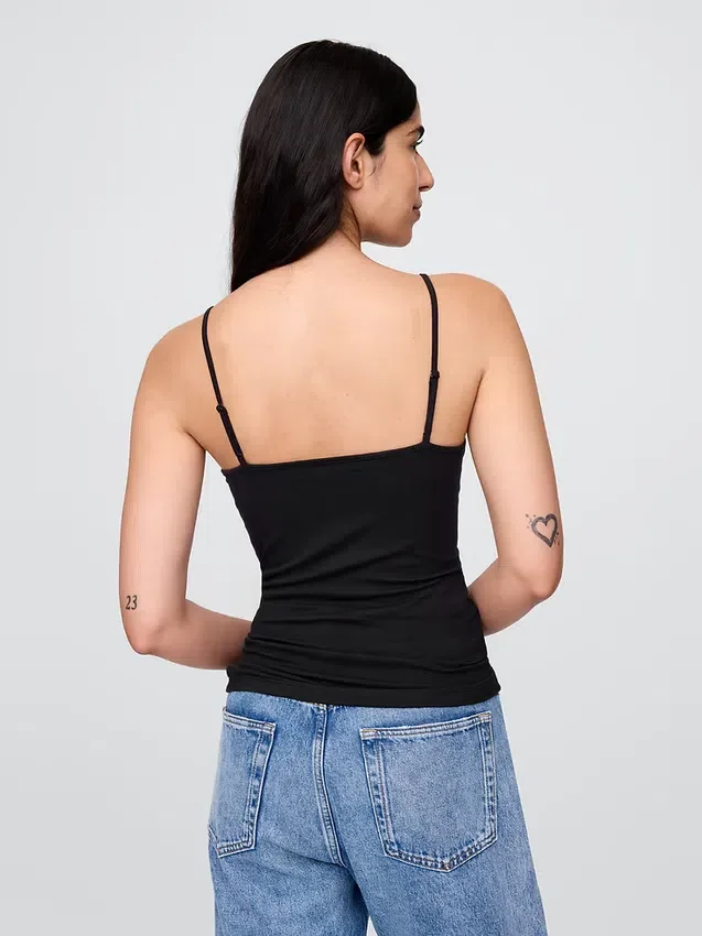 Camiseta sin mangas básica de punto tupido