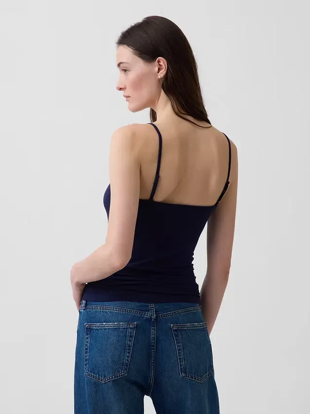 Camiseta sin mangas básica de punto tupido