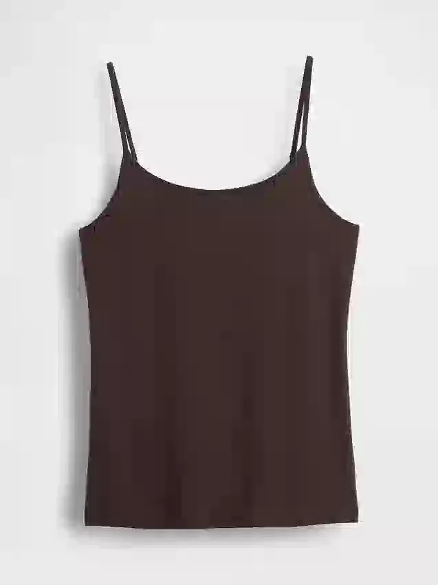 Camiseta sin mangas básica de punto tupido