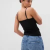 Camiseta sin mangas básica de punto tupido