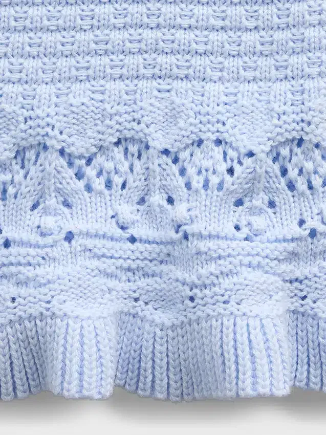 Camiseta sin mangas con borde festoneado de ganchillo para bebés y niños pequeños