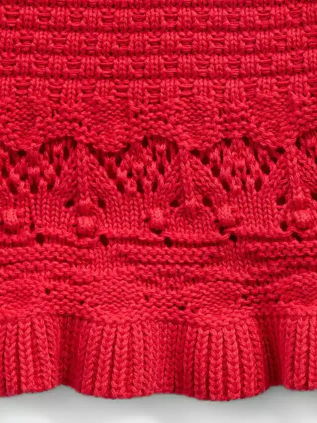 Camiseta sin mangas con borde festoneado de ganchillo para bebés y niños pequeños
