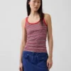Camiseta sin mangas con cuello redondo acanalado