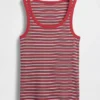 Camiseta sin mangas con cuello redondo acanalado