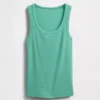 Camiseta sin mangas con cuello redondo acanalado