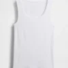 Camiseta sin mangas con cuello redondo acanalado