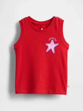 Camiseta sin mangas con estampado para bebés y niños, combinable