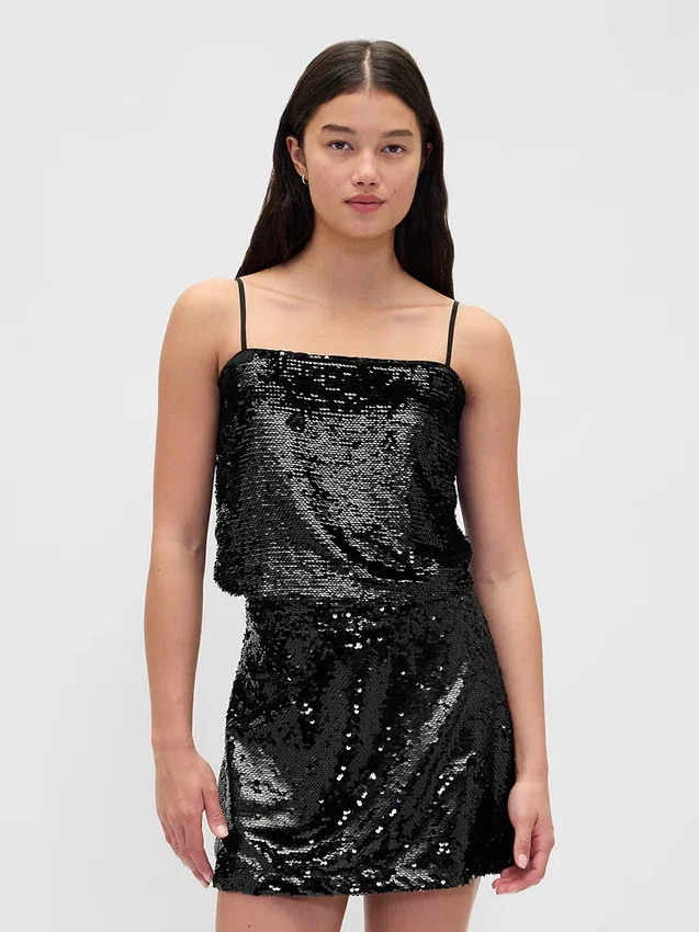 Camiseta sin mangas con lentejuelas