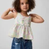 Camiseta sin mangas con peplum y moño para bebés y niños pequeños