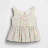 Camiseta sin mangas con peplum y moño para bebés y niños pequeños