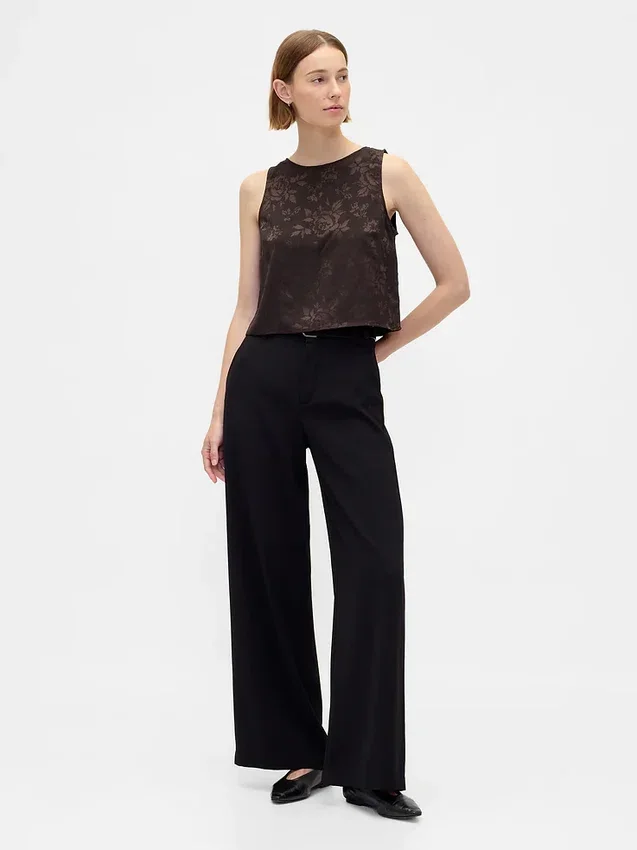 Camiseta sin mangas corta de jacquard