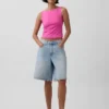 Camiseta sin mangas corta de jersey de punto tupido con cuello barco