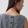 Camiseta sin mangas corta de mezcla de lino