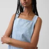 Camiseta sin mangas corta de mezclilla