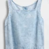 Camiseta sin mangas corta de mezclilla
