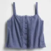 Camiseta sin mangas corta de pijama con pliegues en mezcla de lino
