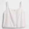 Camiseta sin mangas corta de pijama con pliegues en mezcla de lino