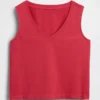 Camiseta sin mangas corta de punto