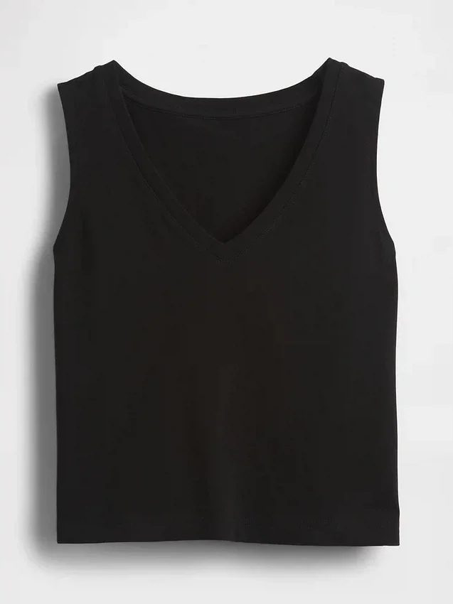 Camiseta sin mangas corta de punto