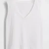 Camiseta sin mangas corta de punto