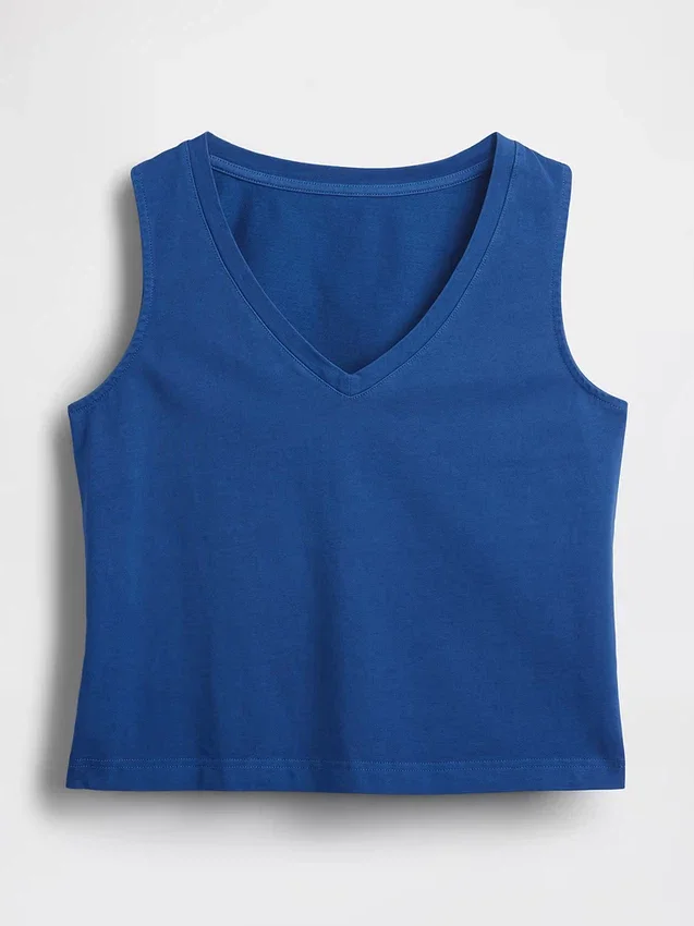 Camiseta sin mangas corta de punto