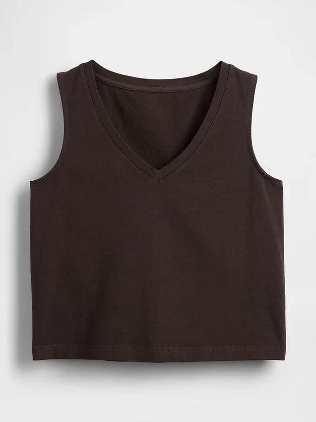 Camiseta sin mangas corta de punto