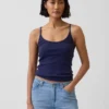 Camiseta sin mangas corta de punto pointelle
