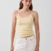 Camiseta sin mangas corta de punto pointelle