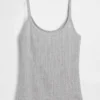 Camiseta sin mangas corta de punto pointelle