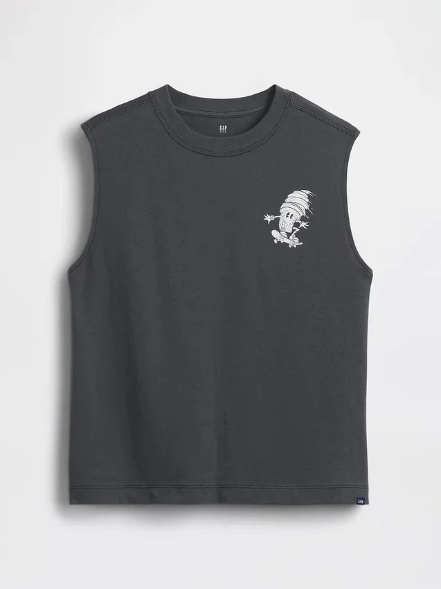 Camiseta sin mangas de algodón grueso para niños