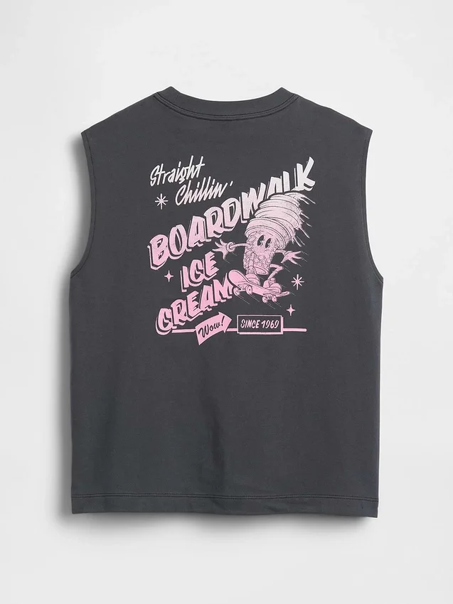 Camiseta sin mangas de algodón grueso para niños