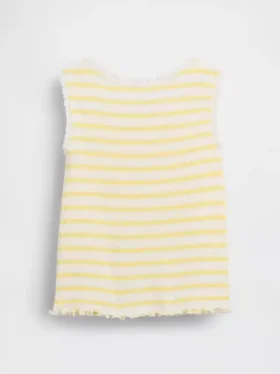 Camiseta sin mangas de bebé y Niño con rayas y ribete
