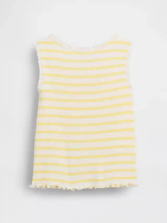 Camiseta sin mangas de bebé y Niño con rayas y ribete