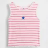 Camiseta sin mangas de bebé y Niño con rayas y ribete