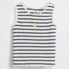 Camiseta sin mangas de bebé y Niño con rayas y ribete